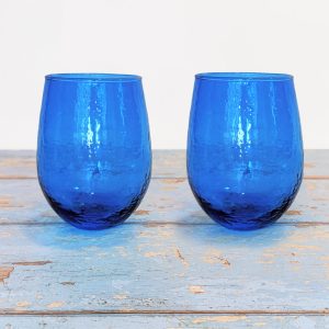 Pair of Hammered Glass Tumblers